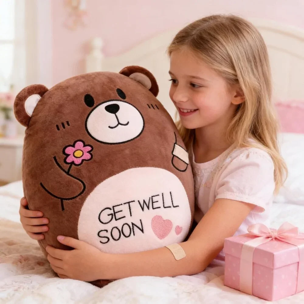 14.5“ Get Well Soon Teddy Bear Plush Pillow Soft Teddy Bear Stuffed Animal Body